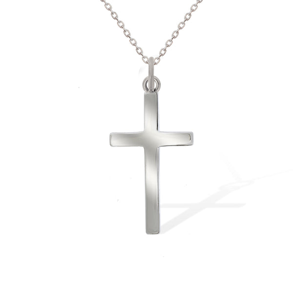 Small Plain Cross Pendant Necklace in SOLID 925 Sterling Silver 16-18 Inch  Chain