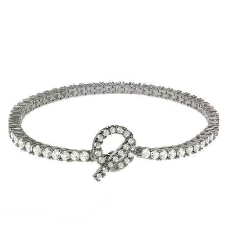 Gemvine Sterling Cubic Stone Halo Bracelet in Silver