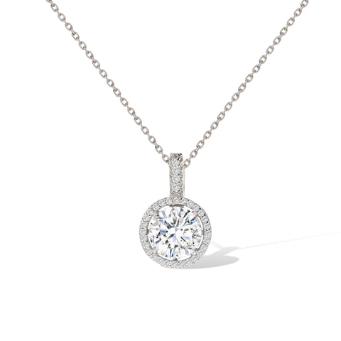 Gemvine Sterling Silver Single Stud CZ Intervals Pendant Necklace