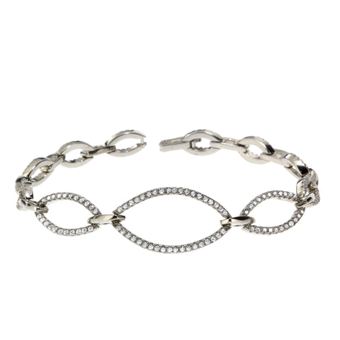 Gemvine Sterling Cubic Stone Halo Bracelet in Silver