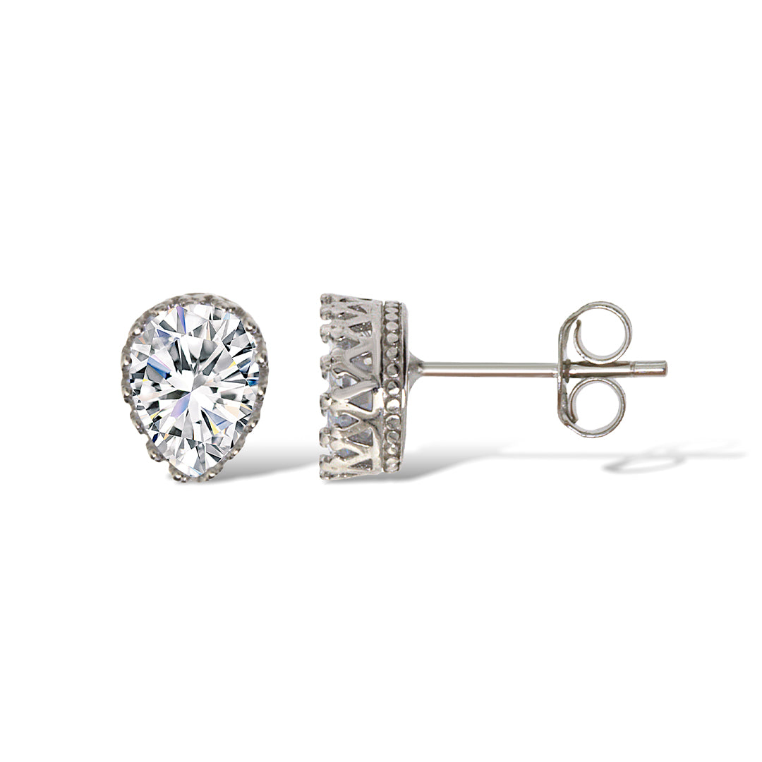 Gemvine Sterling Silver Elegant Stud Earrings