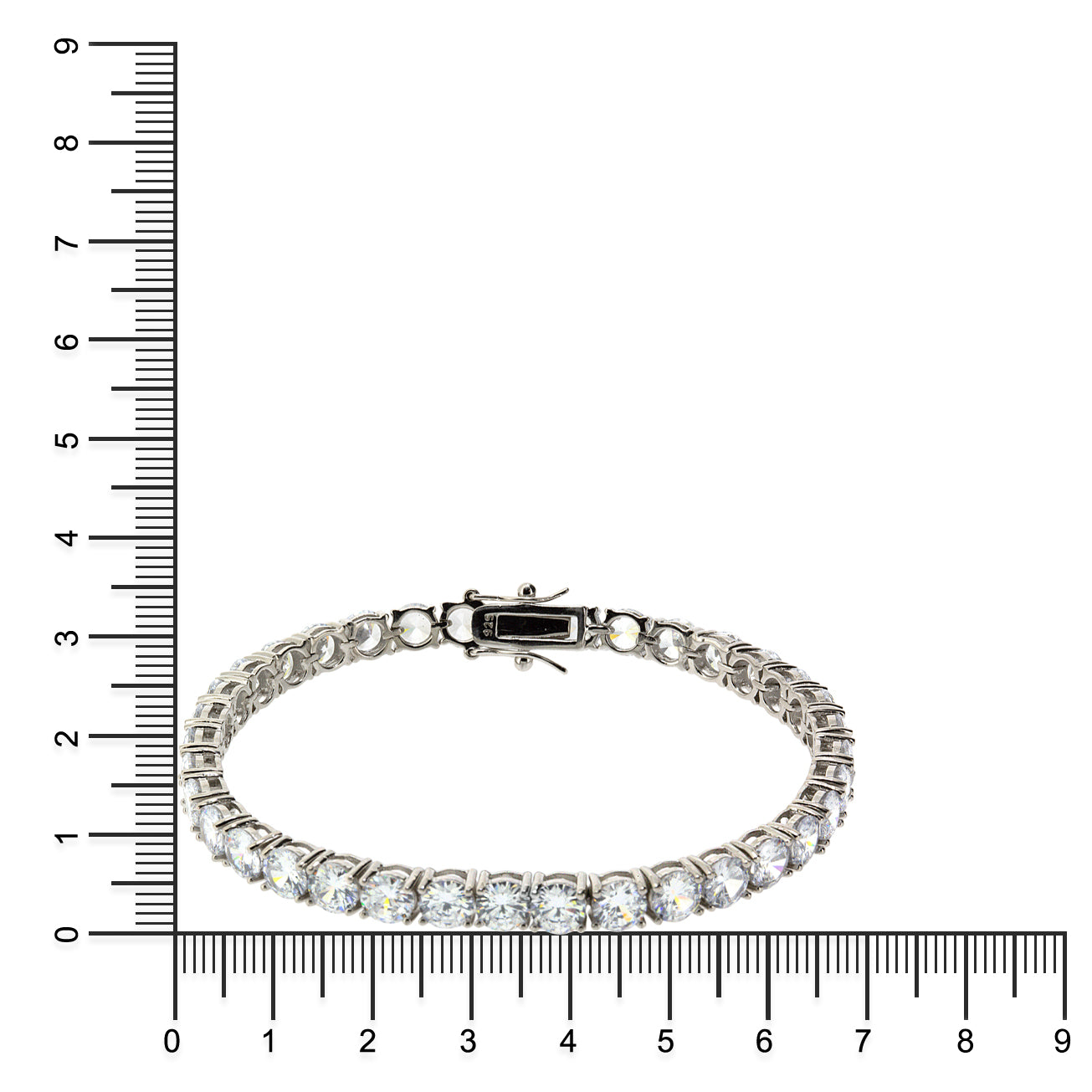 Gemvine Sterling Silver  Tennis Bracelet featuring 34 Stones