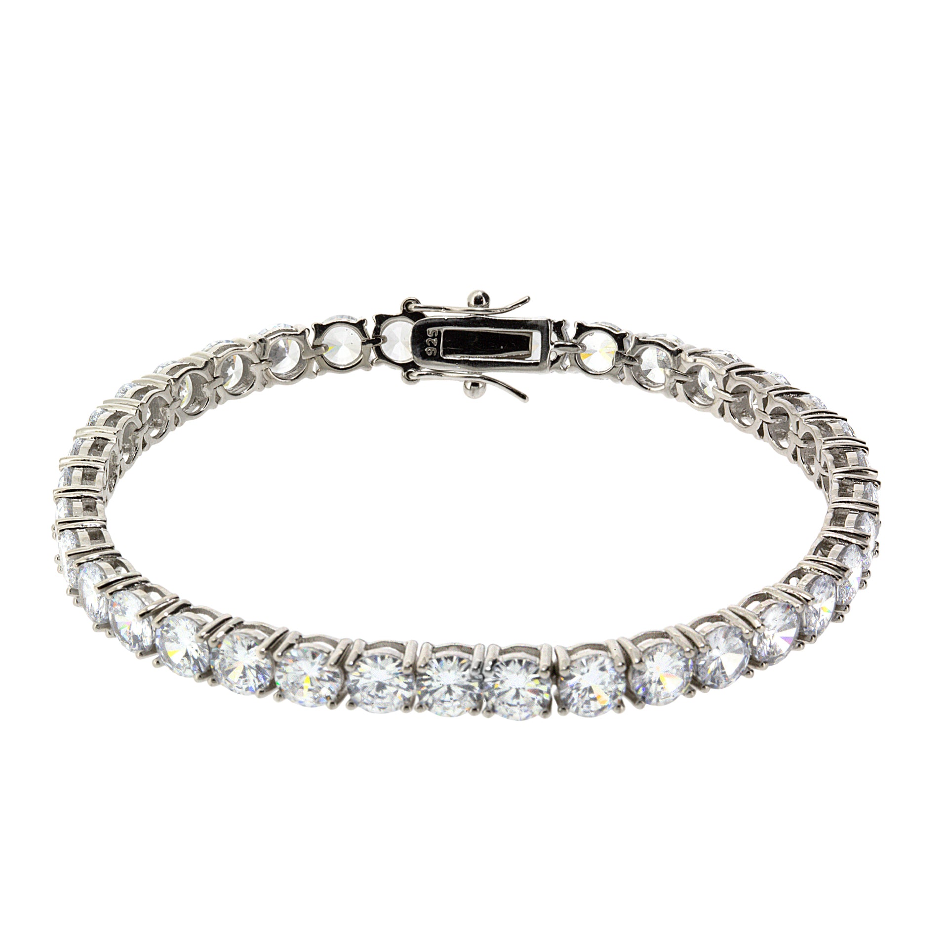 Gemvine Sterling Silver  Tennis Bracelet featuring 34 Stones