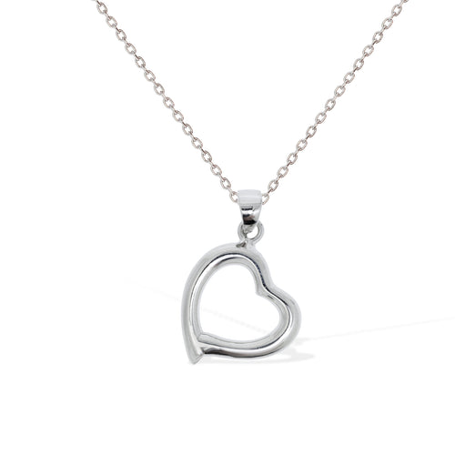 Gemvine Sterling Silver Heart Necklace Pendant + 18 Inch Adjustable Chain