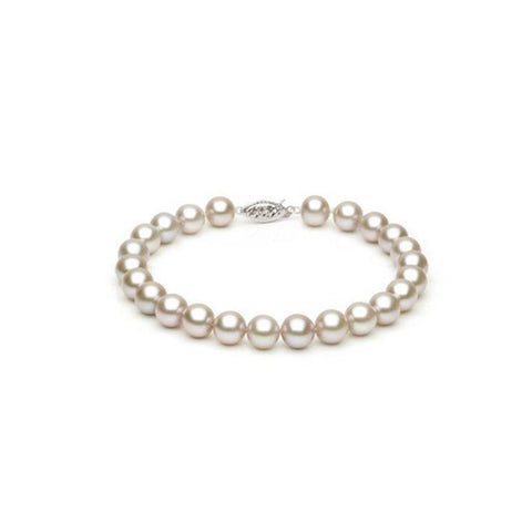 Gemvine Silver Ladies Freshwater Pearl Bracelet in 7 mm Pearls