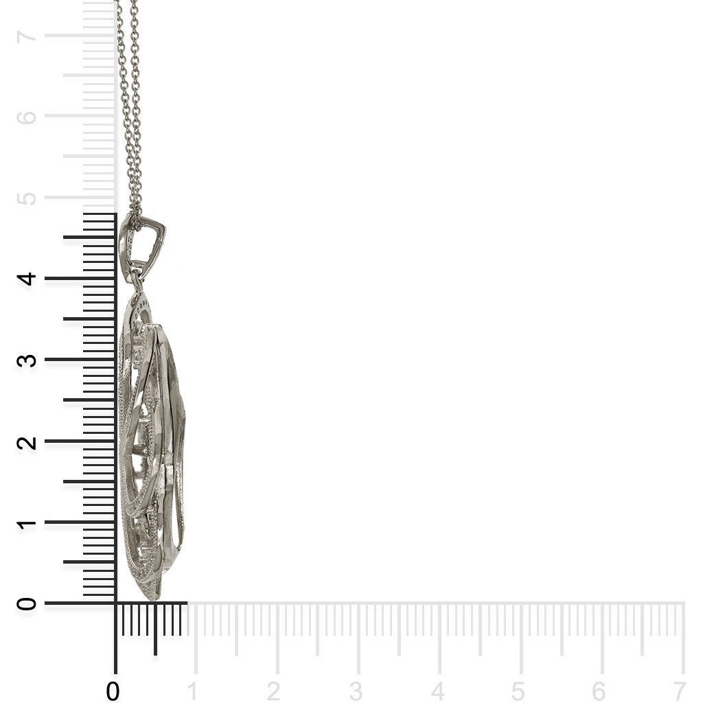 Gemvine Sterling Silver Large Propeller Pendant Necklace + 18 Inch Adjustable Chain