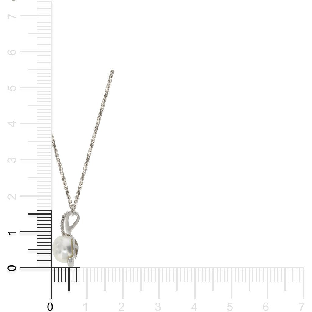 Gemvine Sterling Silver Freshwater Pearl Embraced Pendant Necklace + 18 Inch Adjustable Chain