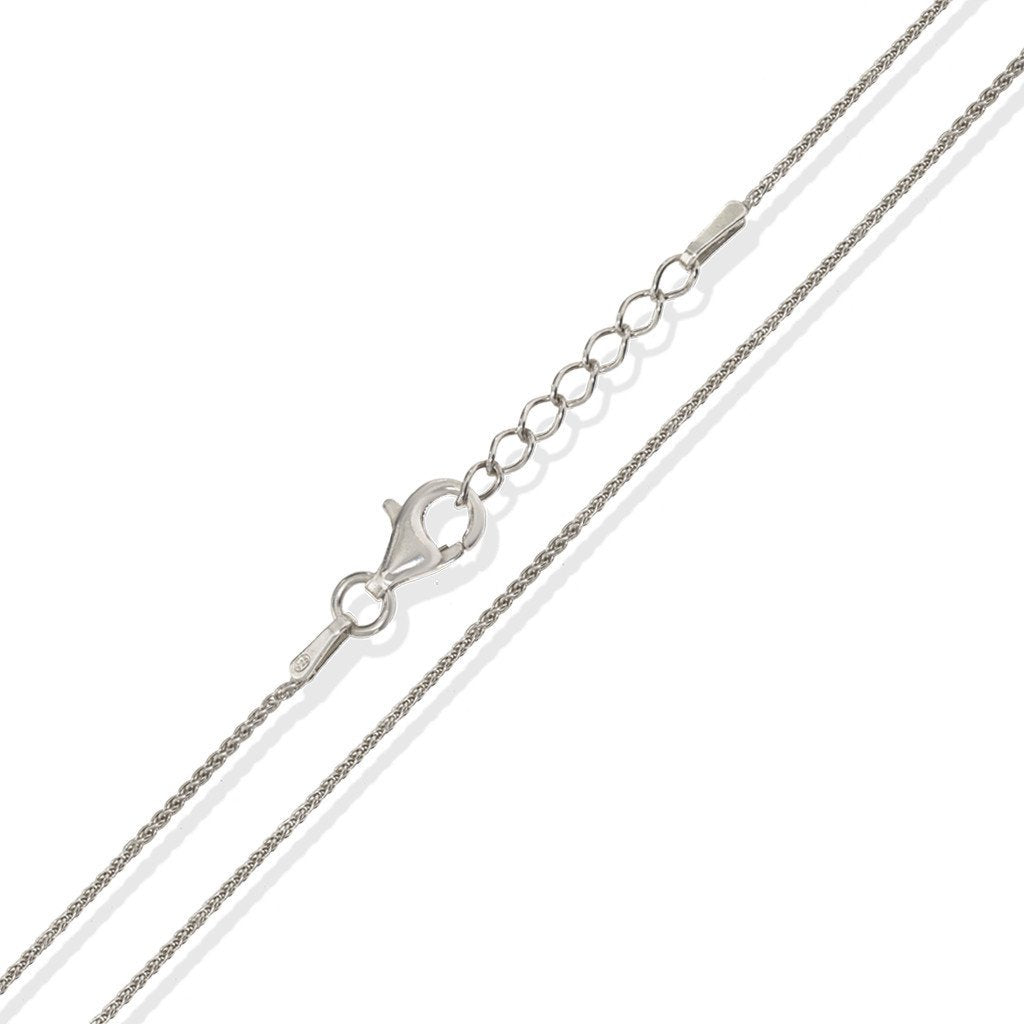 Gemvine Sterling Silver Round Opalique Cubic Stone Pendant Necklace + 18 Inch Adjustable Chain